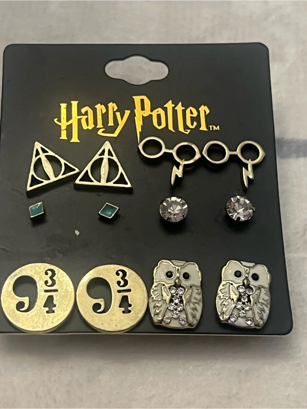 Warner Bros. Harry Potter Kids Earring Set - Gold, Silver, Black & Teal Accents